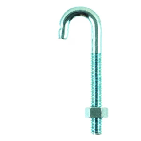 Medium Zinc-Plated Silver Zinc 0.8125 in. L J-Bolt 175 lb, Hampton, Mfr#: 02-3459-861